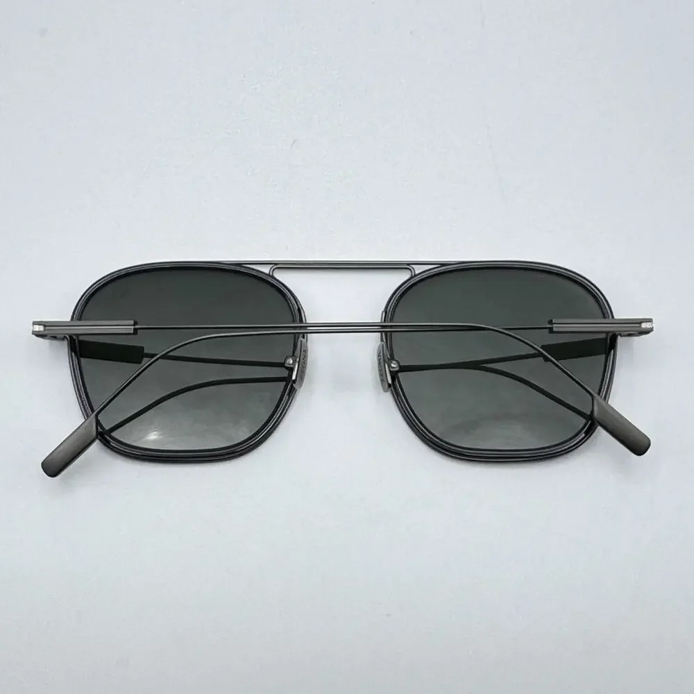 Ermenegildo Zegna Sunglasses EZ0306 20N Gray Square Frame Green Lens 51-20-145mm